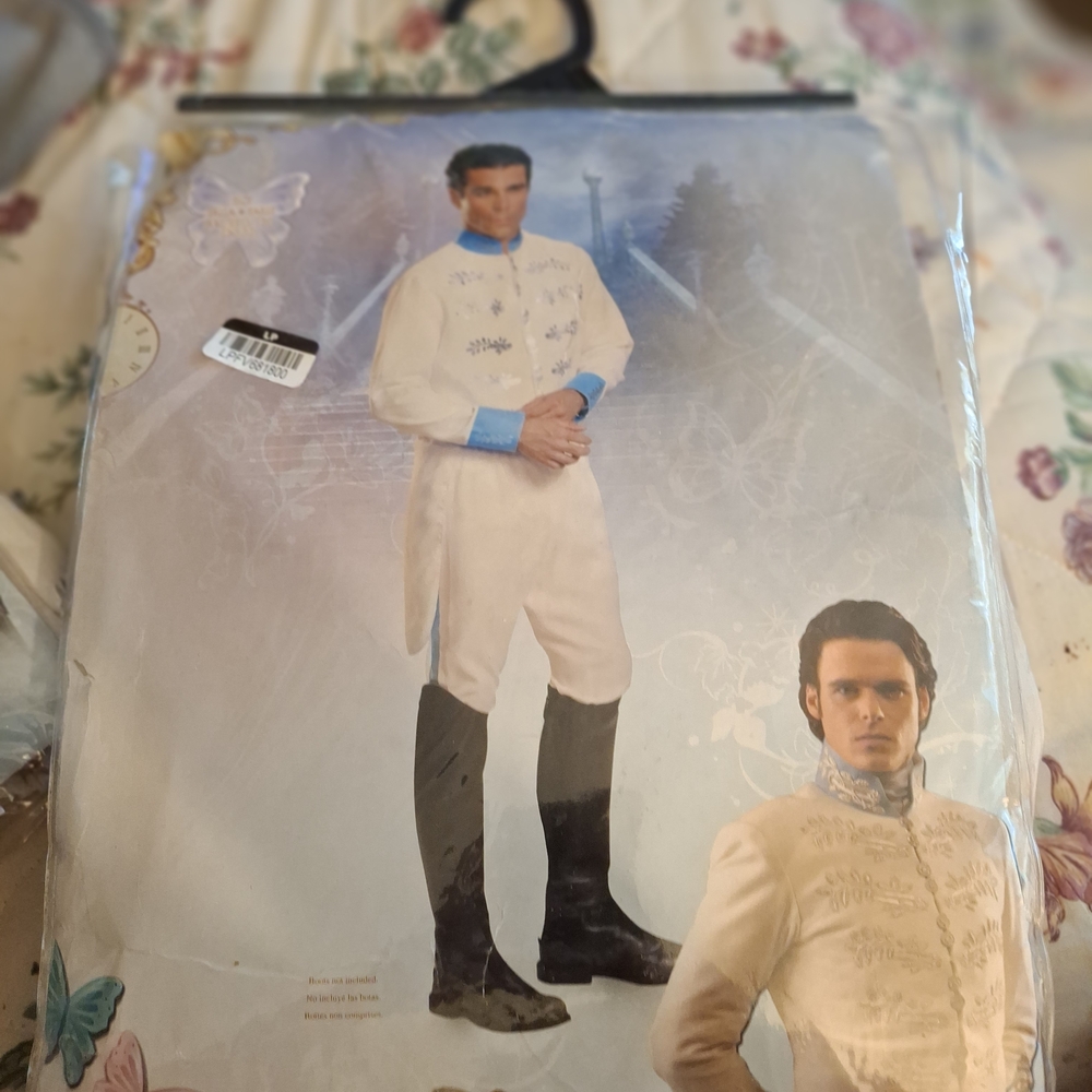 Disney Men's Elegant White and Blue Attire